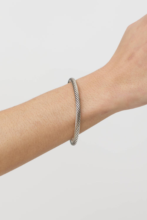 David Yurman Sterling Silver 14K Classic Cable Pearl Bracelet