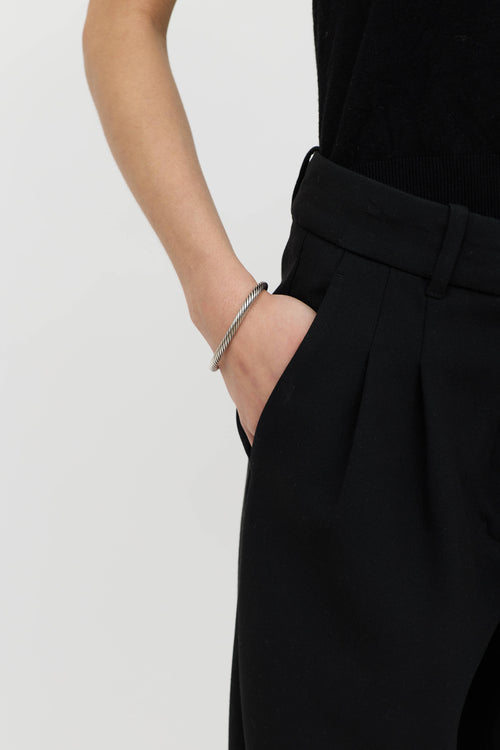 David Yurman Sterling Silver 14K Classic Cable Pearl Bracelet