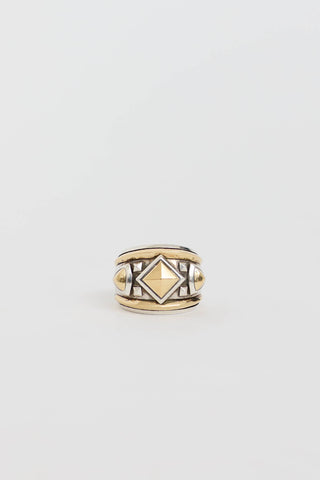 David Yurman Sterling Silver & 18K Gold Bold Renaissance Ring