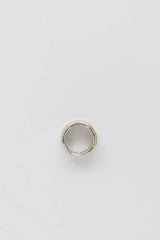 David Yurman Sterling Silver & 18K Yellow Gold Diamond Zig Zag Stax Ring