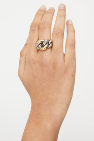 David Yurman Sterling Silver & Gold Belmont Ring