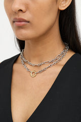 David Yurman Sterling Silver & 18K Yellow Gold Figaro Necklace