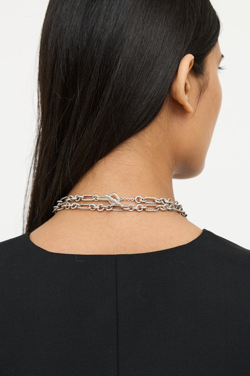 David Yurman Sterling Silver & 18K Yellow Gold Figaro Necklace