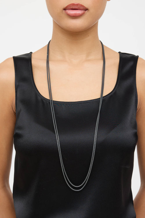 David Yurman Sterling Silver Box Chain Necklace