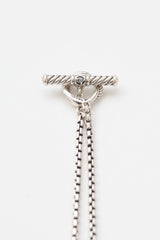 David Yurman Sterling Silver Pearl Infinity Station Necklace
