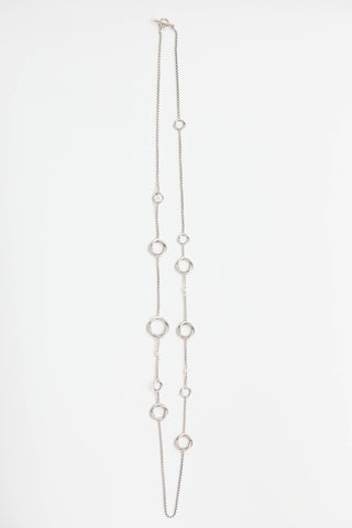 David Yurman Sterling Silver Pearl Infinity Station Necklace