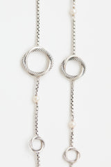 David Yurman Sterling Silver Pearl Infinity Station Necklace