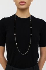 David Yurman Sterling Silver Diamond Starburst Station Necklace