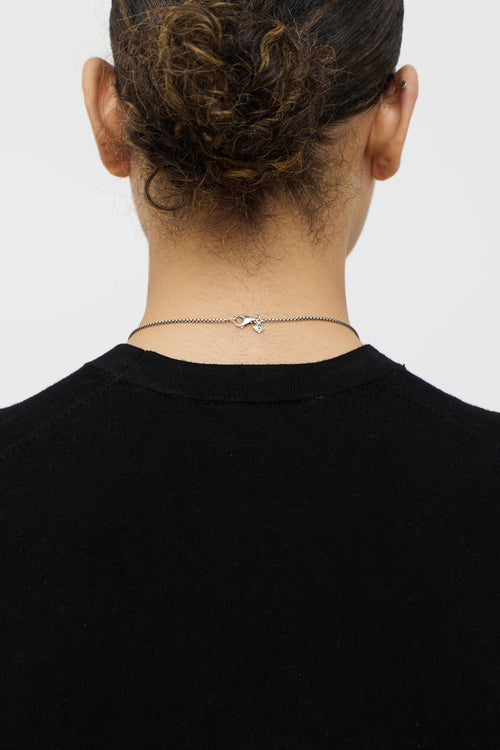 David Yurman Sterling Silver Diamond Starburst Station Necklace