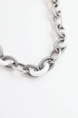David Yurman Sterling Silver Ceramic Oval Link Necklace