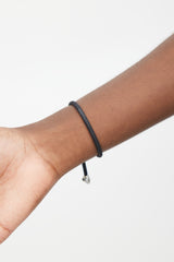 David Yurman Black Cord & Silver Charm Bracelet