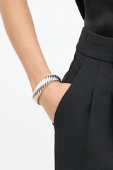 David Yurman Sterling Silver & 18K Gold Wide Waverly Cable Cuff