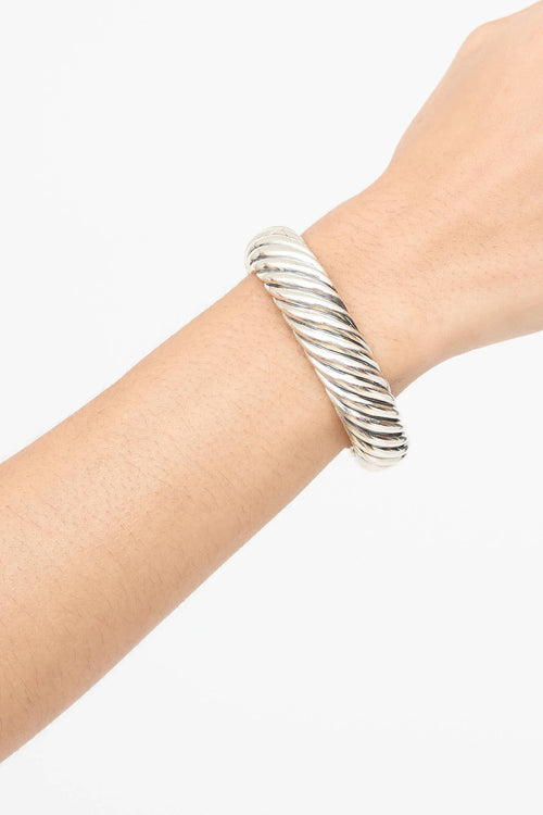 David Yurman Sterling Silver & 18K Gold Wide Waverly Cable Cuff