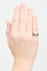 David Yurman Sterling Silver & 14 K Yellow Gold X Three Cable Ring