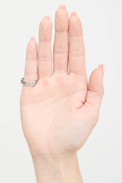 David Yurman Sterling Silver & 14 K Yellow Gold X Three Cable Ring