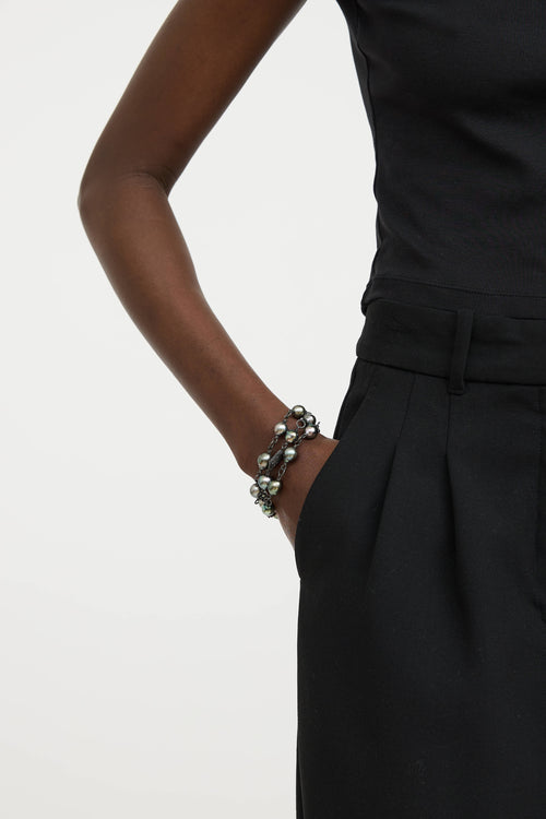 David YurmanSterling Silver Diamond Pearl Bracelet