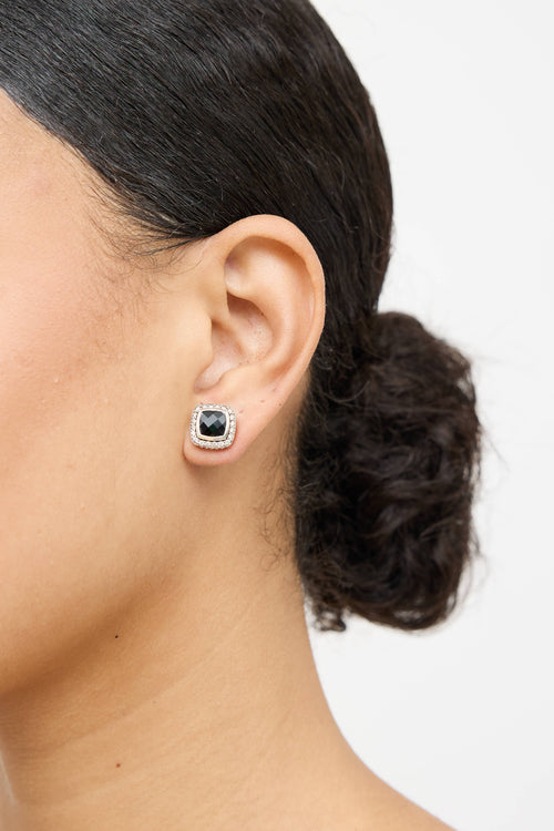 David Yurman Sterling Silver Albion Onyx Earrings