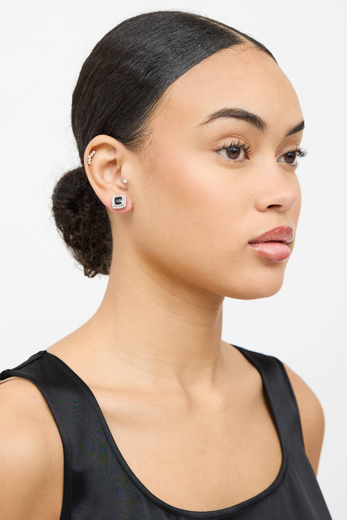 David Yurman Sterling Silver Albion Onyx Earrings