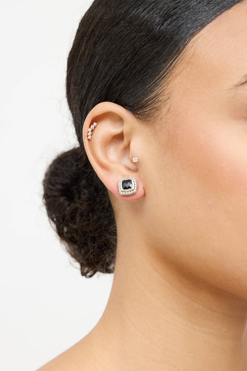 David Yurman Sterling Silver Albion Onyx Earrings