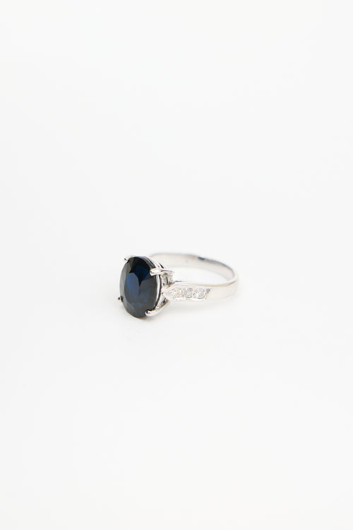 Fine Jewelry 18K White Gold & Sapphire Ring