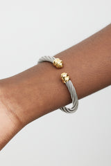 David Yurman Silver & Gold Station Cable Bracelet