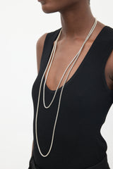 David Yurman Sterling Silver Box Long Chain Necklace