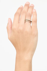 David Yurman Sterling Silver Diamond Layered Band Ring