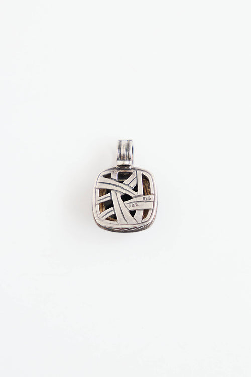 David Yurman Sterling Silver Diamond & Onyx Albion Pendant