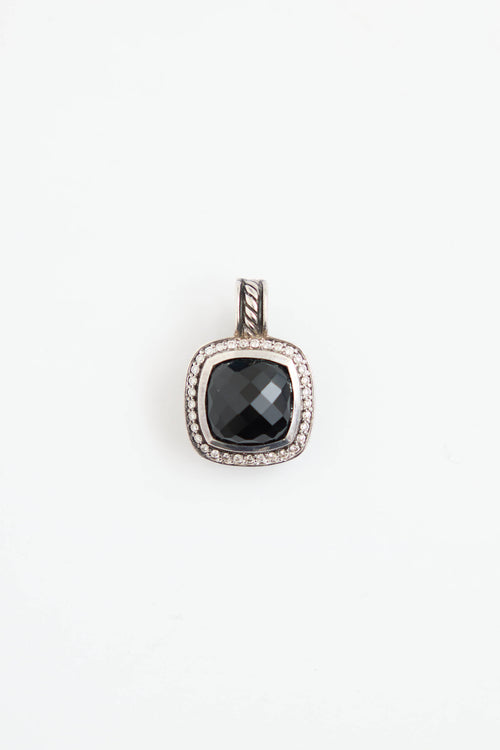 David Yurman Sterling Silver Diamond & Onyx Albion Pendant