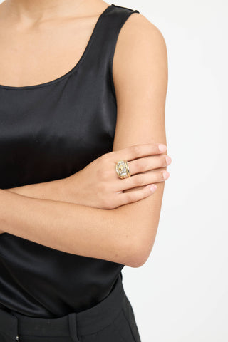 David Yurman Sterling Silver & 18K Gold Bold Renaissance Wide Ring