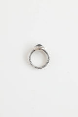 David Yurman Sterling Silver Onyx and Diamond Petite Albion Ring