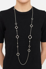 David Yurman Sterling Silver Pearl Infinity Station Necklace