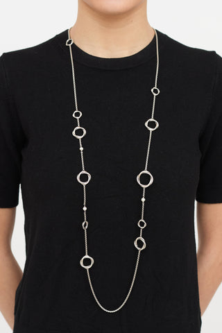 David Yurman Sterling Silver Pearl Infinity Station Necklace