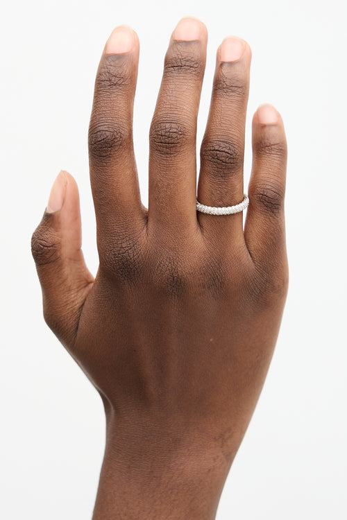 David Yurman Sterling Silver & Diamond Petite Pavé Stack Ring