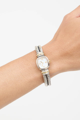 David Yurman Sterling Silver & 18K Yellow Gold Cable Watch
