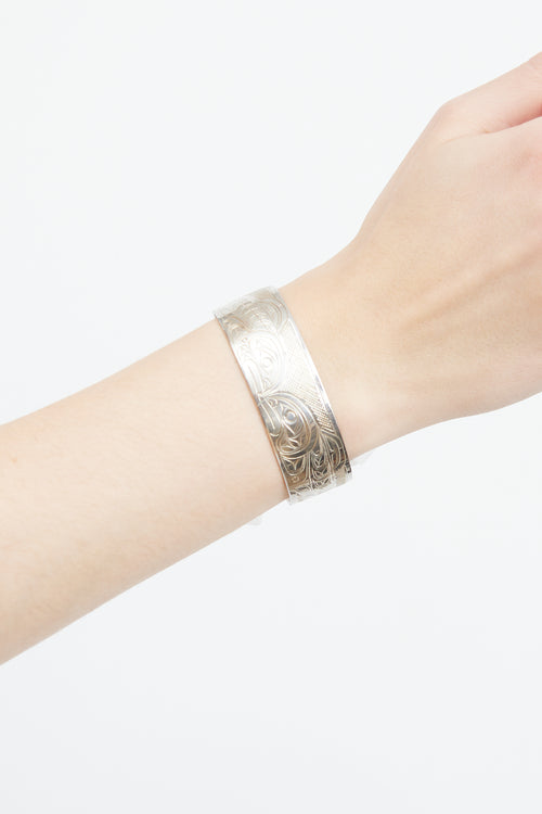 Sterling Silver Engraved Cuff