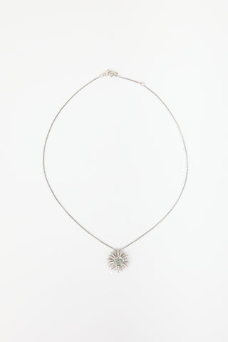 David Yurman Silver & Diamond Starburst Necklace