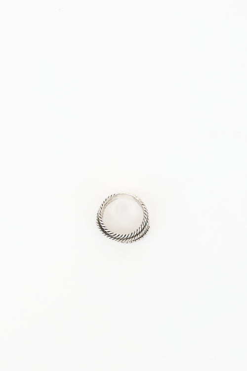 David Yurman Sterling Silver & Diamond Crossover Ring