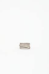 David Yurman Sterling Silver & Diamond Crossover Ring