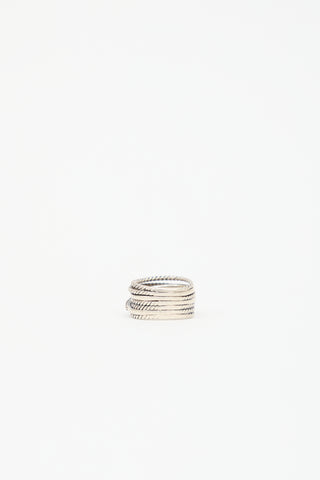David Yurman Sterling Silver & Diamond Crossover Ring