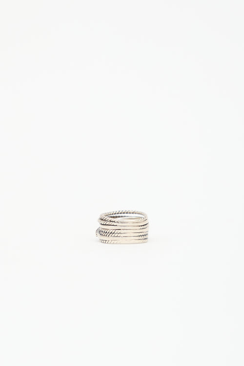 David Yurman Sterling Silver & Diamond Crossover Ring
