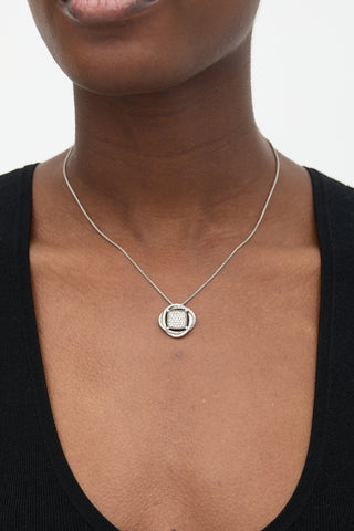 David Yurman Sterling Silver & Diamond Infinity Pendant Necklace