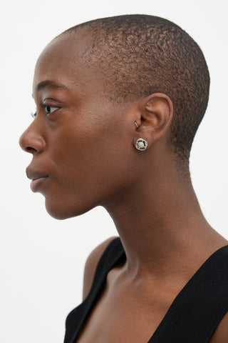 David Yurman Sterling Silver & Diamond Infinity Stud Earrings