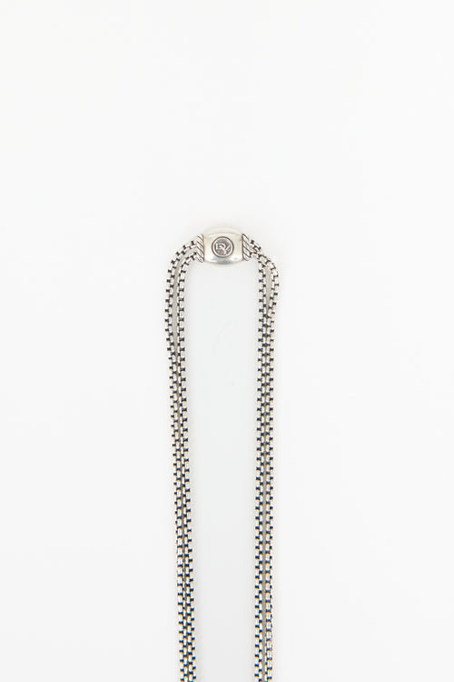 David Yurman Silver & Diamond Continuance Necklace