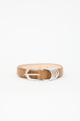 Déhanche Embossed Leather Hollyhock Belt