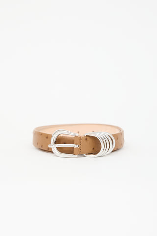 Déhanche Embossed Leather Hollyhock Belt