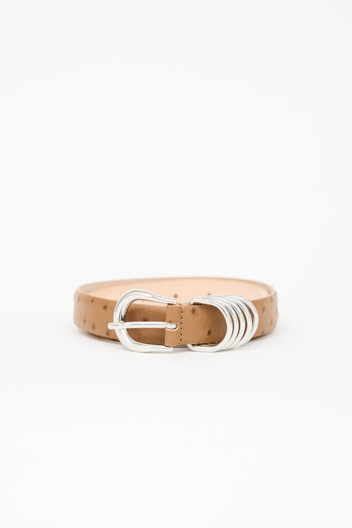Déhanche Embossed Leather Hollyhock Belt