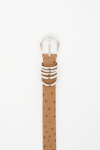 Déhanche Embossed Leather Hollyhock Belt