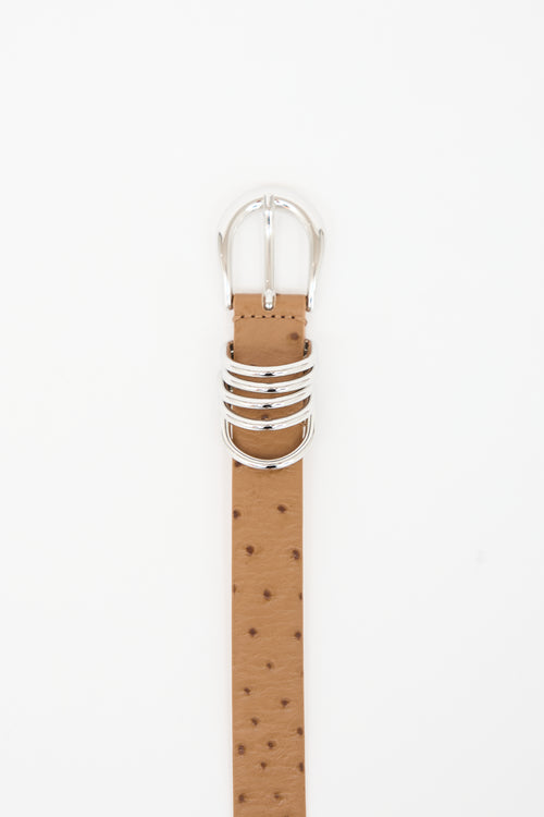 Déhanche Embossed Leather Hollyhock Belt