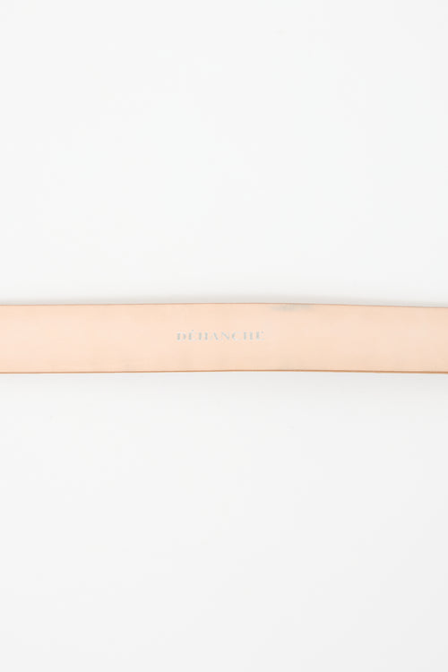 Déhanche Embossed Leather Hollyhock Belt